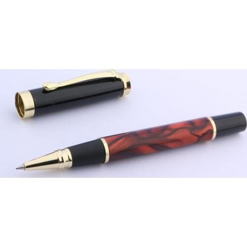 JINHAO 500 Executive Dark Red Ice Golden Trim 0.5MM Roller ball Pen