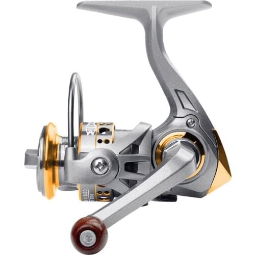 Linnhue Mini Spinning Reel Portable 12Bb 5.2:1 Left Hand Metal Spool Small Ice Fishing Spinning Reel Mini Pesca