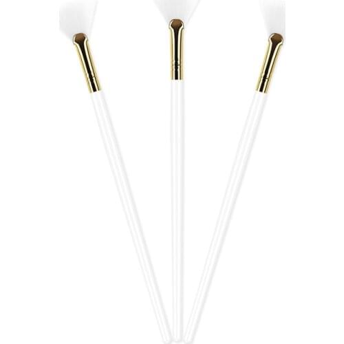 10pcs Practical Nylon Bristles Facial Brushes Fan Makeup Brushes Soft Portable Mask Brushes Cosmetic Tools for Women White