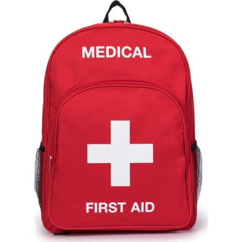 Red Emergency Bag First Aid Backpack Empty Medical First Aid Bag Treatment First Responder Cycling Bag for Preschool Child Care