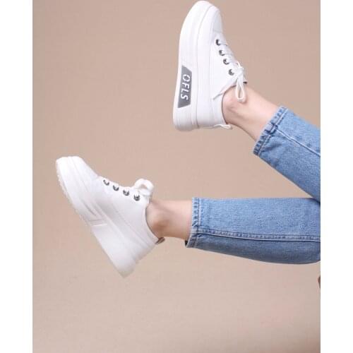 Womens Sports Shoes Lace-Up White Sneakers 2021 Summer Season