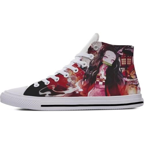 Anime Demon Slayer Kimetsu no Yaiba Kamado Nezuko Casual Cloth Shoes High Top Lightweight Breathable Printed Men women Sneakers