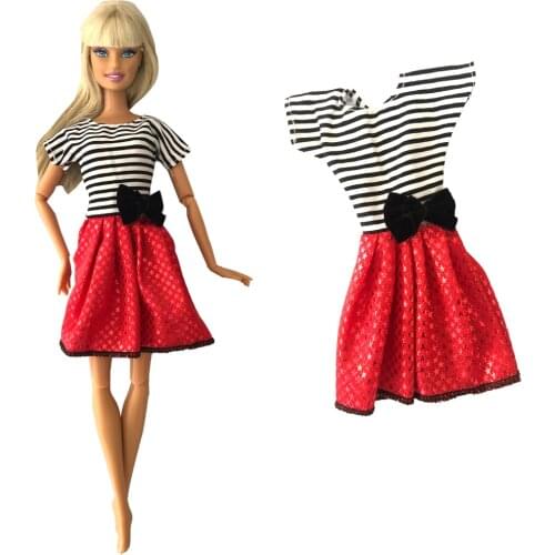 NK 1 Pcs Doll Red Dress Modern Clothes Fashion Skirt For Barbie Doll Daily Casual Wear For Child Toys Girl' Gift 272K 6X