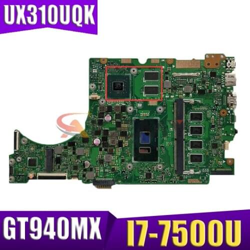 UX310UV Laptop motherboard for ASUS UX410UQK UX310UQK UX410U UX310U original mainboard CPU I7-7500U GT940MX-2GB 100% test