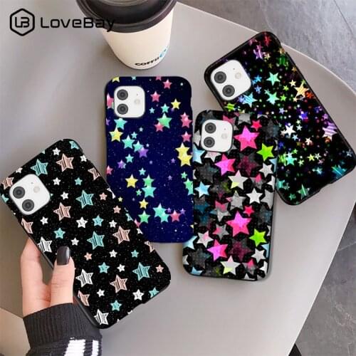 Colorful Gradient Star Pattern Soft Silicone Phone Case For iPhone 11 Pro Max 12 Mini X XS XR 7 8 Plus SE 2020 Shockproof Bumper
