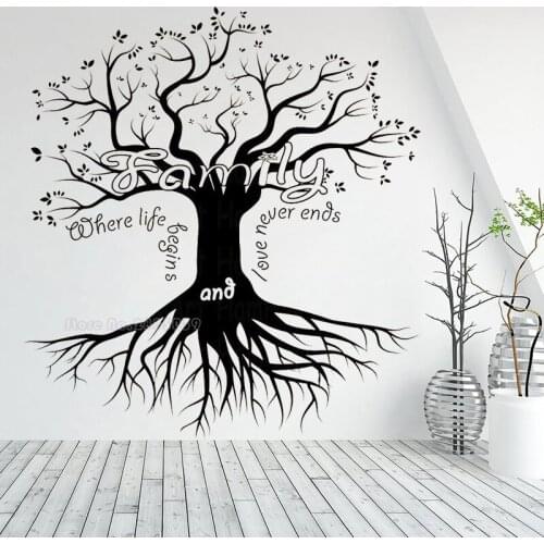 Large Tree Wallpaper Living Room Home Decor Nursery Wall Decals Family Education Words Vinyl Wall Stickers Bedroom Murals LL2078