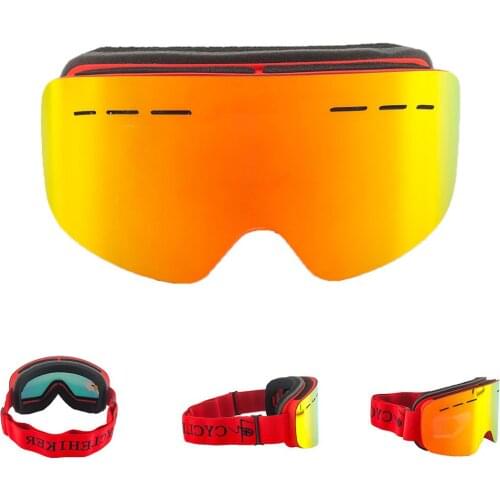 UV400 snowboard goggles men women ski glasses anti-fog gafas ski googles skibril big vision winter snow glasses red/silver/green