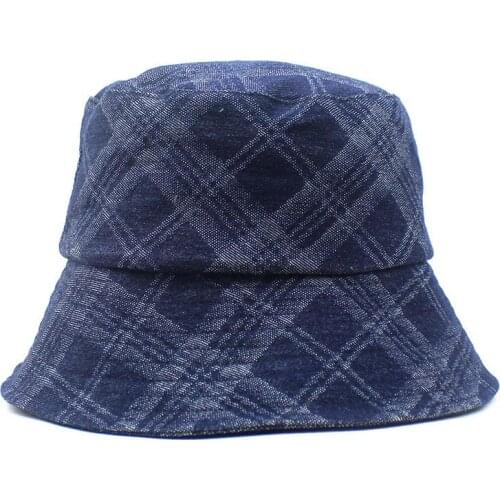 2021 Spring Summer Cotton plaid Bucket Hat Fisherman Hat outdoor travel hat Sun Cap Hats for Men and Women 446