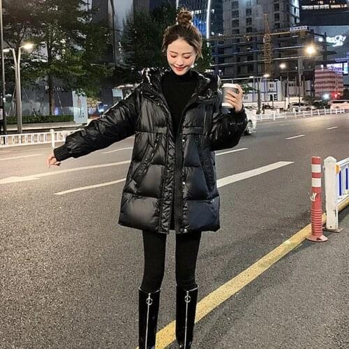 Oversize Parkas Jackets Women Down Cotton Coat Winter Jacket No W ash Glossy Padded Warm Parka Large Size Wadding Clothes H294