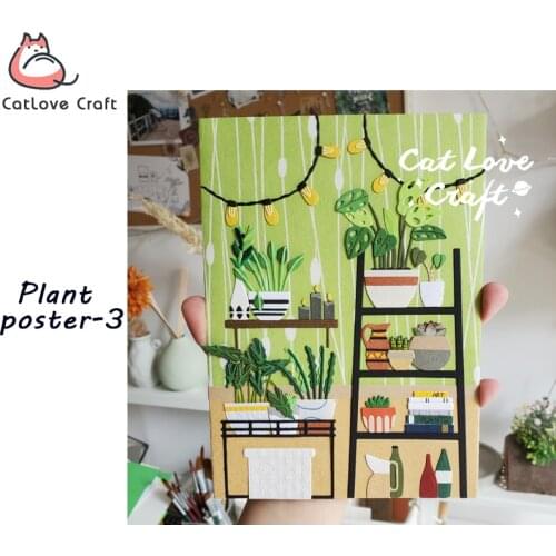Catlove Plant Poster-3 Metal Cutting Dies Scrapbooking Mold Stencil Die Cuts Card Making DIY Craft Embossing New Dies For 2020