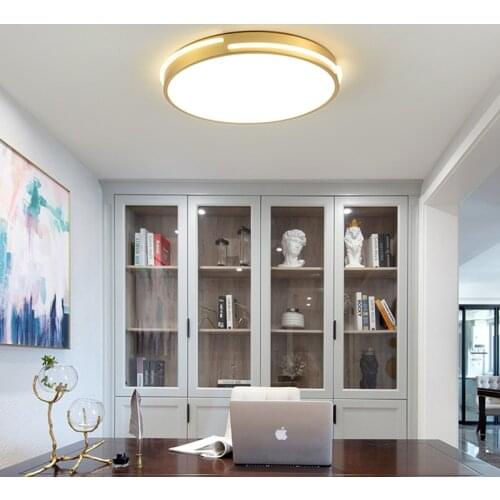Nordic style atmosphere simple light luxury all copper bedroom balcony model room cloakroom LED ceiling lamp
