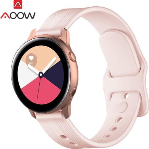 20mm Silicone Sport Strap for Samsung Galaxy Active2 42mm Gear S2 Amazfit GTS Men Women Replace Bracelet Belt Watchband Correa