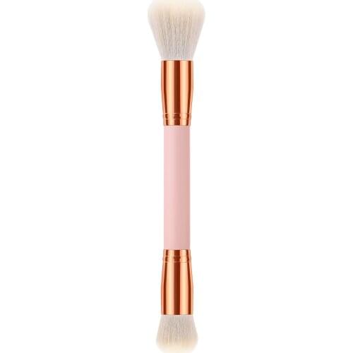 Saiantth Pink Single makeup brushes double head powder loose powder brush cosmetic tool face beauty Aluminum tube professional