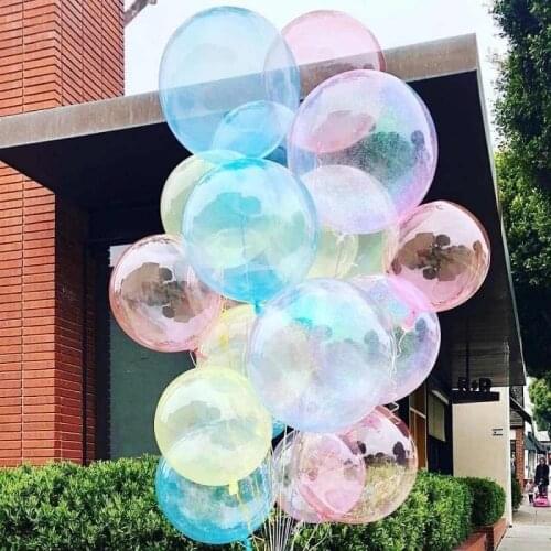 20Pcs/Lot 12inch Crystal Bubble Balloons Colorful Transparent Latex Balloons Birthday Party Decor Wedding Summer Helium Globals