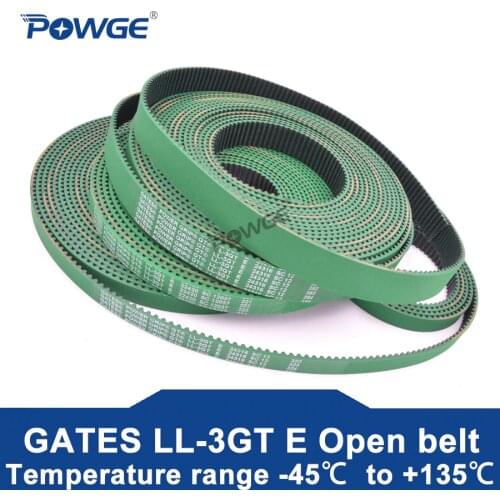 POWGE 3MGT GT LL-3GT E 3GT EPDM Open Synchronous Timing belt width 9/12/15mm High Temperature -45℃ to +135℃ Gates Printer