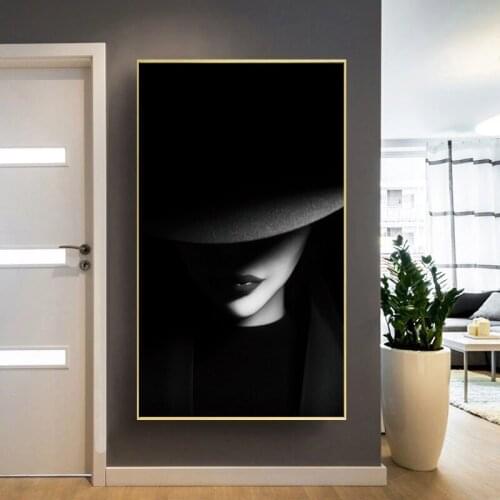 Modern Painting art Sexy Lips Hat Posters and Prints Wall Art Canvas Painting Wall Art Pictures For Living Room Home Decorations