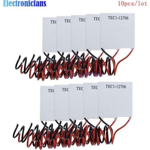 10pcs/lot TEC1-12706 TEC1 12706 12V 6A TEC Thermoelectric Cooler Peltier (TEC1-12706) 40*40MM 12V Peltier Elemente Module