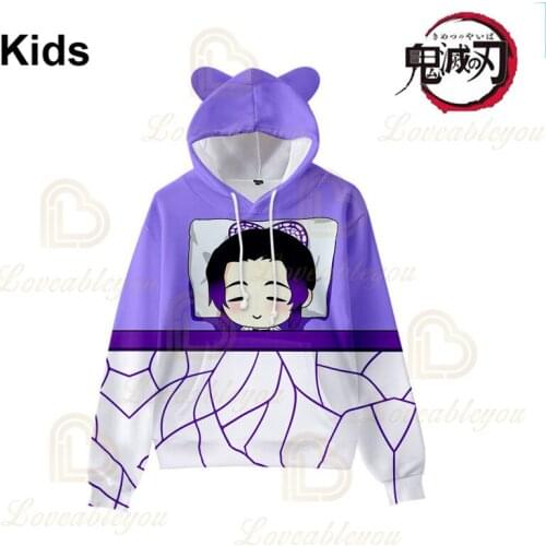 Demon Slayer Japen Anime 3d Hoodie Sweatshirt Men and Women Harajuku Long Sleeve Jacket Coat Childrens Wear Teen Clothes