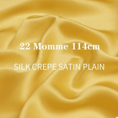 Heavy 100% Mulberry Pure Silk Crepe Satin Plain Fabric for Dress Cheongsam Cloth Design DIY Sewing Free Shipping 22Momme Sale