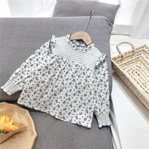 Gooporson Spring Kids Clothes Flower Long Sleeve Shirt Cute Little Girls Blouse Autumn Toddler Children Tops Korean Girl Costume