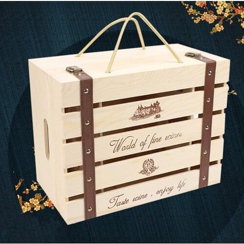 Vintage Wine Box Gift General Purpose White Wine Packaging Box Craft Art