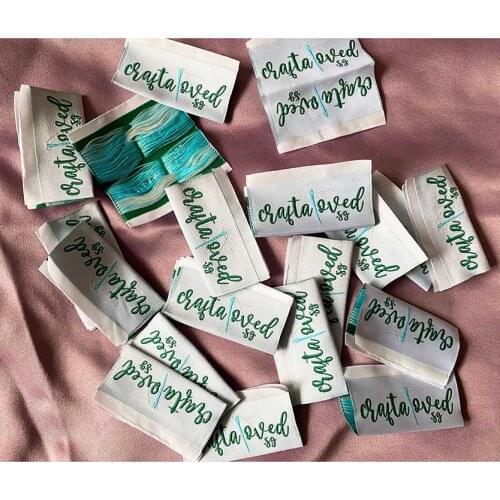 Custom High density Clothing Tag Woven Label main label damask label Embroidery Tags for Garment Bags DIY Sewing Accessories