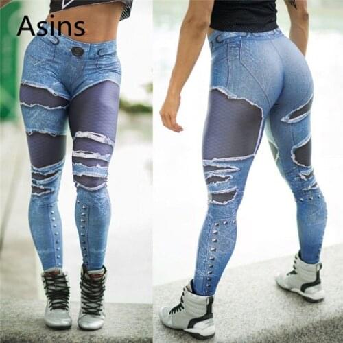 Asins workout leggings 2019 new women casual fashion digital printing slim elastic force breathable hip fitness motion leggings