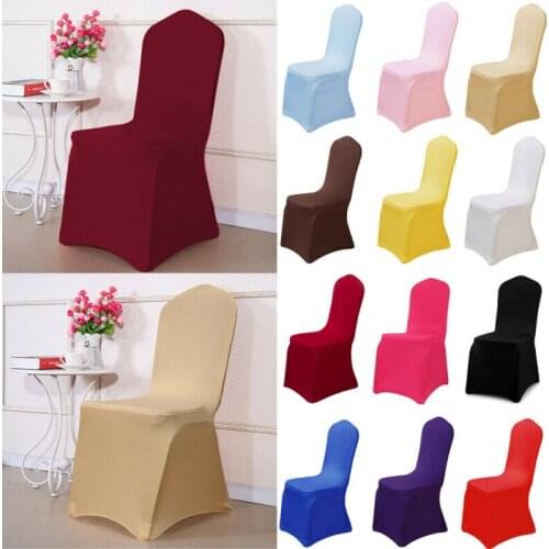 1x Solid Spandex Chair Cover MultiColor Wedding Party Banquet Dining Room Decor