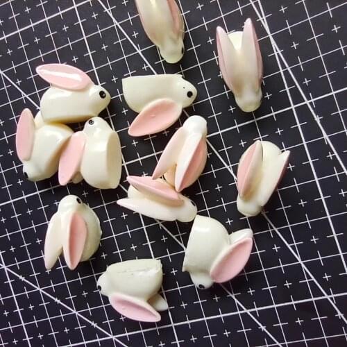 1pcs/lot resin solid lovely rabbit 20mm fairy garden gnome moss terrarium decor crafts bonsai home DIY A108-10