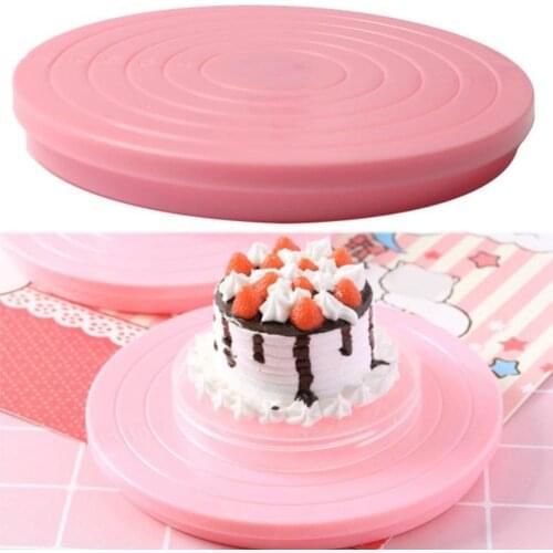 14cm Round Food-grade Plastic Rotating Cake Turntable Stand Baking Decor Plate tool for DIY cake, cookies and other pastry