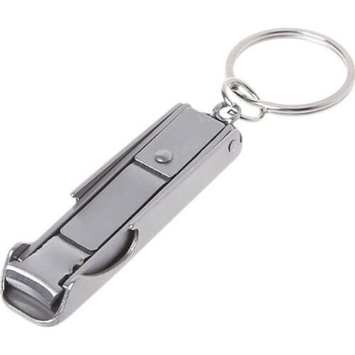 2 in 1 Nail Clipper Bottle Opener EDC Pocket Tool Nail File Keychain for Travel