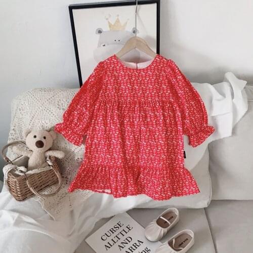 2021 Spring Casual Solid Girls Dress Long Sleeve Kids Dresses For Girls High Quality Fashion Girl Clothes