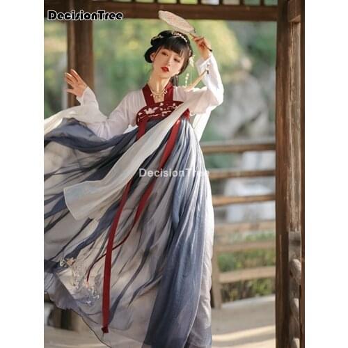 2021 retro chinese folk dancing costumes female hanfu dress full sleeve traditional oriental chinese ancient clothing tang suit