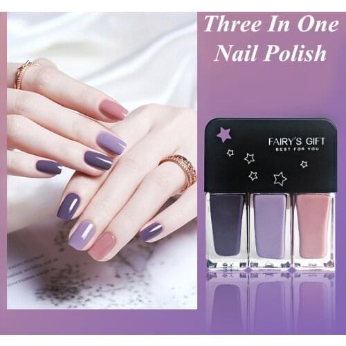 Three In One DIY Baking-Free Quick-Drying Nail Polish Nail Color Gel Nail Polish Nail Design Manicure Set Nail Art