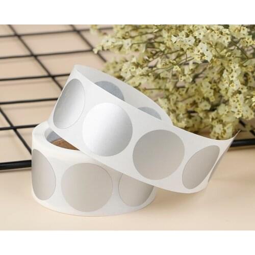 300Pcs/roll Round Silver Scratchs Off Stickers For You Stickers Seal Adhesive Labels Sticker Roll high quality