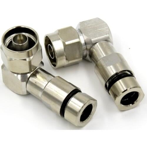 5pcs Adapter N Male Right Angle RF Coaxial Connector Straight For Corrugated Copper 1/4" 50-6 Cable