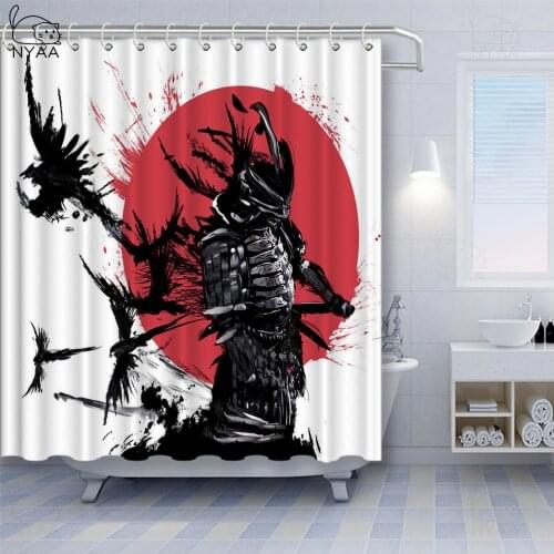 Army General Shower Curtain Samurai Japanese Style Decor