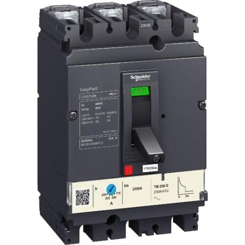 LV510441 Circuit breaker EasyPact CVS100F, 36 kA at 415 VAC, 6.3 A rating magnetic MA trip unit, 3P 3d
