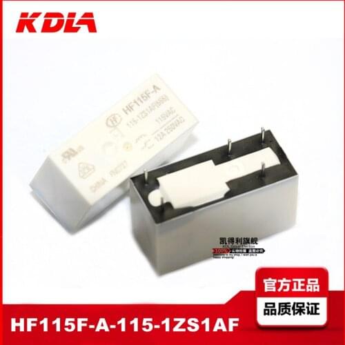 Free shipping lot (10 pieces/lot) original New HONGFA HF HF115F-A-115-1ZS1AF JQX-115F-A-115-1ZS1AF DIP-5 12A 115VAC Power Relay