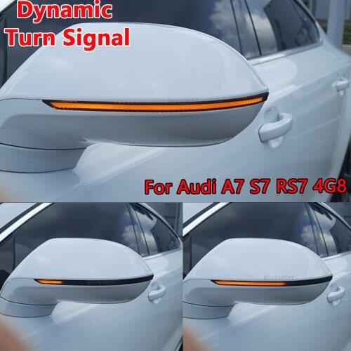 Side Mirror Flasher Light For Audi A7 S7 RS7 4G8 2010-2017 LED Dynamic Turn Signal Light Flowing Water Blinker arrow light