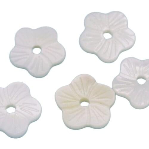 11mm 5 pcs white shell flower mother of pearl natural crafts jewelry making DIY