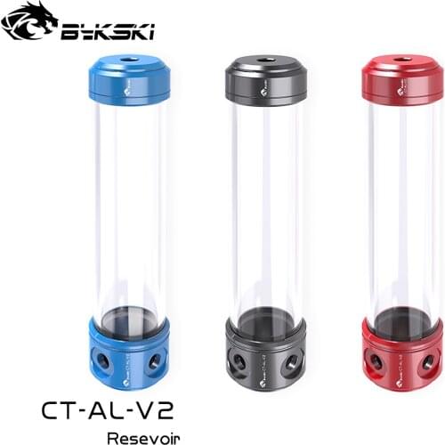 Bykski CT-AL-V2 50mm Metal Cap Acrylic Transparent Reservoir Tank 260mm