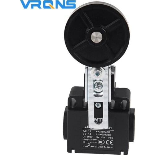 CLS-391 1NC1NC Plastic Adjustable Rubber Wheel Safety Double Circuit Waterproof 10A 250V Black Vertical Travel Limit Switch