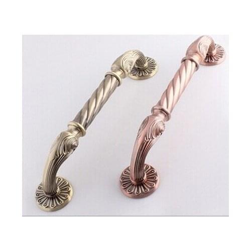 340mm Wooden,Glass Door Pull Antique High Quality Door Handle Bronze Zinc Alloy Home Ktv Hotel Big Gate Door Pull Bedroom Handle