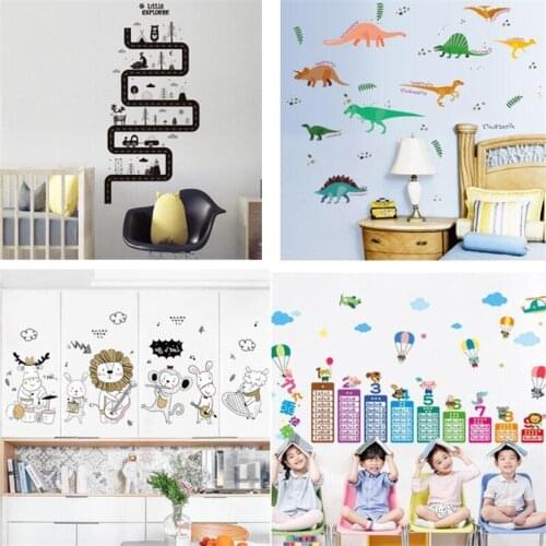 KIDS GIFT Cartoon Animals Wall Stickers For Kids Rooms Girl Boy Bedroom Decor Wallpaper Kindergarten Decoration Mural 50*70cm