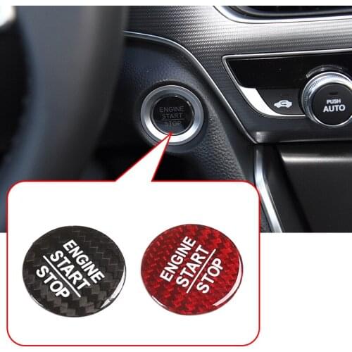 For Honda Accord Odyssey CITY Civic CRV URV JADE FIT INSPIRE Real Carbon Fiber Car Engine Start Stop Switch Button Trim Cover