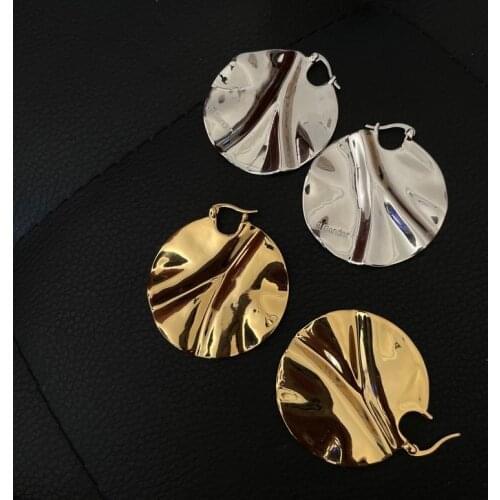 European and American wave round pieces of studded female temperament simple anti-allergy earrings