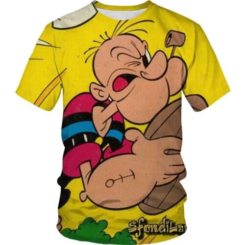 New classical popeye series t shirt men 3D printed novelty fashion tshirt hip hop streetwear casual summer tops