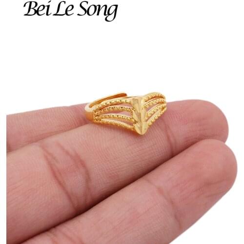 Ring Dubai 24K gold color rings for women new African wedding party resizable ring bridal luxury Couple rings gifts Dubai French