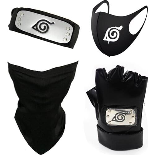 Cosplay Prop Anime Hapyto Hatake Kakashi Headband Face Mask Gloves Necklace